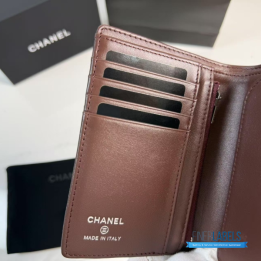 QC Chanel Caviar Quilted Passport Holder in black