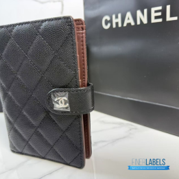 QC Chanel Caviar Quilted Passport Holder in black