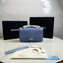 QC Chanel Blue Classic Flap Bag