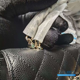 QC Chanel Top Handle Kelly Bag in Black