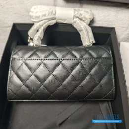 QC Chanel Top Handle Kelly Bag in Black