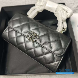 QC Chanel Top Handle Kelly Bag in Black