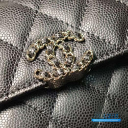 QC Chanel Top Handle Kelly Bag in Black
