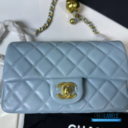 QC Chanel Quilted Lambskin Mini Flap Bag