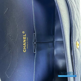 QC Chanel Classic Double Flap Bag in Quilted Black Caviar Leather
