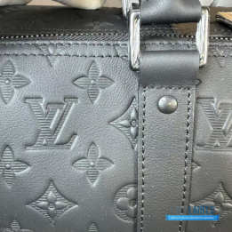 QC LV Keepall Bandoulière 50 Black Monogram Shadow