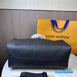 QC LV Keepall Bandoulière 50 Black Monogram Shadow