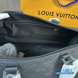 QC LV Keepall Bandoulière 50 Black Monogram Shadow