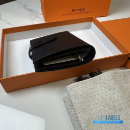 QC Hermès Bearn Compact Monochrome _So Black_ Wallet