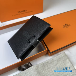 QC Hermès Bearn Compact Monochrome _So Black_ Wallet