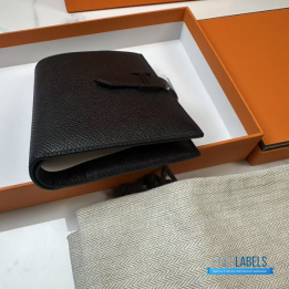 QC Hermès Bearn Compact Monochrome _So Black_ Wallet