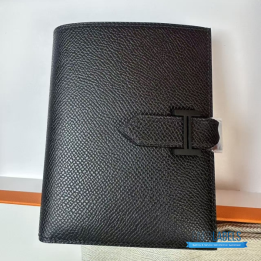 QC Hermès Bearn Compact Monochrome _So Black_ Wallet