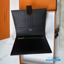 QC Hermès Bearn Compact Monochrome _So Black_ Wallet