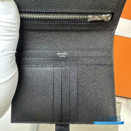 QC Hermès Bearn Compact Monochrome _So Black_ Wallet