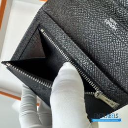 QC Hermès Bearn Compact Monochrome _So Black_ Wallet