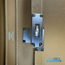 QC Hermès Kelly Dépêches 36 Briefcase in a Gold or Brown Calfskin Leather