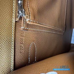 QC Hermès Kelly Dépêches 36 Briefcase in a Gold or Brown Calfskin Leather