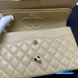 QC Chanel Classic Double Flap Bag (Beige)