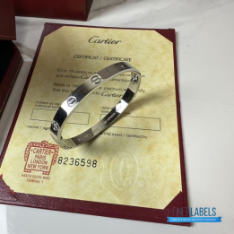 QC Cartier Love Bangle 18 (White Gold)