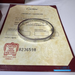 QC Cartier Love Bangle 18 (White Gold)