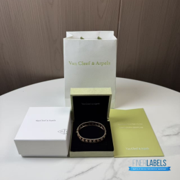 VCA Perlée Clovers Bracelet in 18K Rose Gold with Diamonds