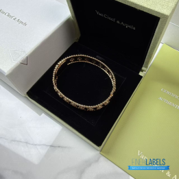 VCA Perlée Clovers Bracelet in 18K Rose Gold with Diamonds