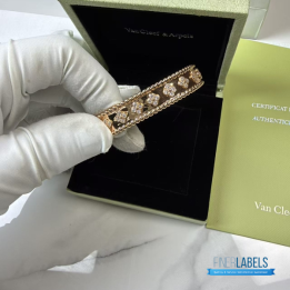 VCA Perlée Clovers Bracelet in 18K Rose Gold with Diamonds