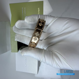 VCA Perlée Clovers Bracelet in 18K Rose Gold with Diamonds