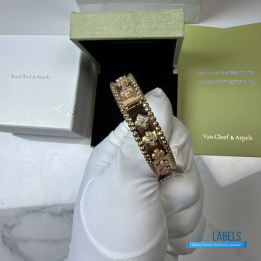 VCA Perlée Clovers Bracelet in 18K Rose Gold with Diamonds