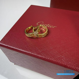 QC Cartier Love Hoop Earrings in yellow gold
