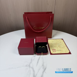 QC Cartier Love Hoop Earrings in yellow gold