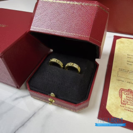 QC Cartier Love Hoop Earrings in yellow gold