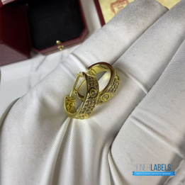 QC Cartier Love Hoop Earrings in yellow gold