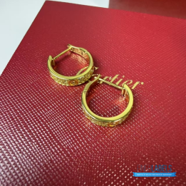 QC Cartier Love Hoop Earrings in yellow gold
