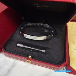 QC Cartier Love Bangle in 18K white gold with diamond