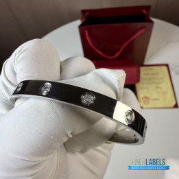 QC Cartier Love Bangle in 18K white gold with diamond