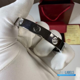 QC Cartier Love Bangle in 18K white gold with diamond