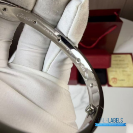 QC Cartier Love Bangle in 18K white gold with diamond