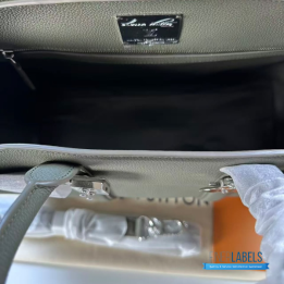 QC LV Georges Tote MM in khaki Grained Calfskin