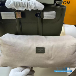 QC LV Georges Tote MM in khaki Grained Calfskin