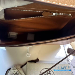 QC Hermès Kelly Dépêches 36 Briefcase in Brown
