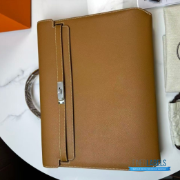 QC Hermès Kelly Dépêches 36 Briefcase in Brown