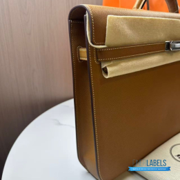 QC Hermès Kelly Dépêches 36 Briefcase in Brown