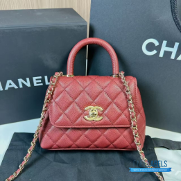 Chanel Quilted Caviar Coco Handle Flap Bag