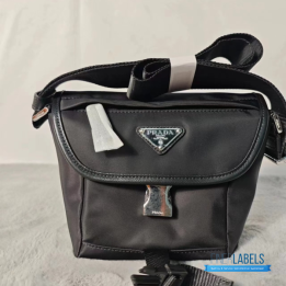 QC Prada Re-Nylon and Saffiano Leather Black Shoulder Bag