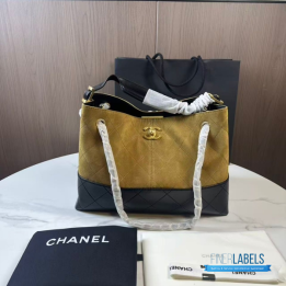 QC Chanel Suede and Quilted Lambskin Shopping Tote