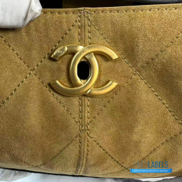 QC Chanel Suede and Quilted Lambskin Shopping Tote