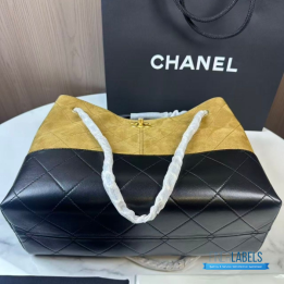 QC Chanel Suede and Quilted Lambskin Shopping Tote