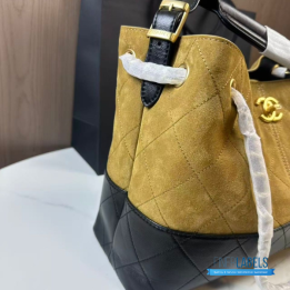 QC Chanel Suede and Quilted Lambskin Shopping Tote