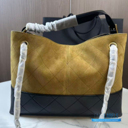 QC Chanel Suede and Quilted Lambskin Shopping Tote